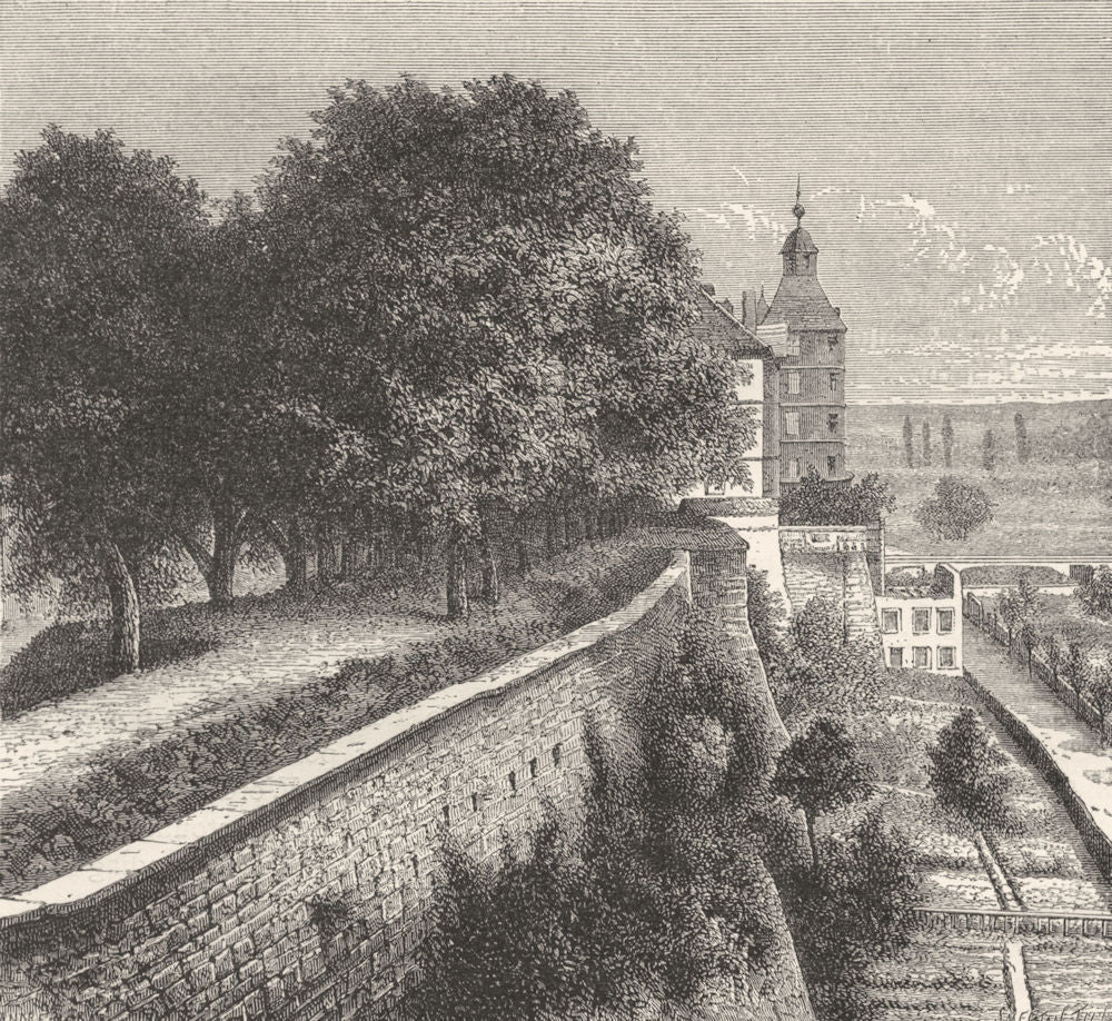 DOUBS. France. Chateau of Montbéliard c1878 old antique vintage print picture